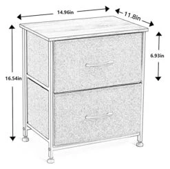 FURUIWUFENG Nightstand Nightstand Small Dresser With Removable Fabric Box, Living Room Small Coffee Table For Bedroom Nightstand With 2 Drawers End Table -Safavieh Furniture 51ckxUeuBtL 1