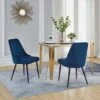 Amazon Brand – Rivet Modern High-Back Padded Dining Chair, Set Of 2, 19.5"D, Blue