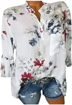 Mimacoo Floral Print Shirt For Womens Short Sleeve Blouse V Neck Buttons Tops Buttons Loose Casual Tee 14 Mimacoo Floral Print Shirt For Womens Short Sleeve Blouse V Neck Buttons Tops Buttons Loose Casual Tee -Safavieh Furniture 51csOahjG1L. AC