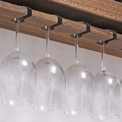 Wall Mounted Wine Rack And Glass Holder - Hanging Bottle & Glass Rack - 6 Bottles & Stemware Glass Organizer For Kitchen, Bar, Or Home 7 Wall Mounted Wine Rack And Glass Holder - Hanging Bottle & Glass Rack - 6 Bottles & Stemware Glass Organizer For Kitchen, Bar, Or Home -Safavieh Furniture 51cvNSEvntL