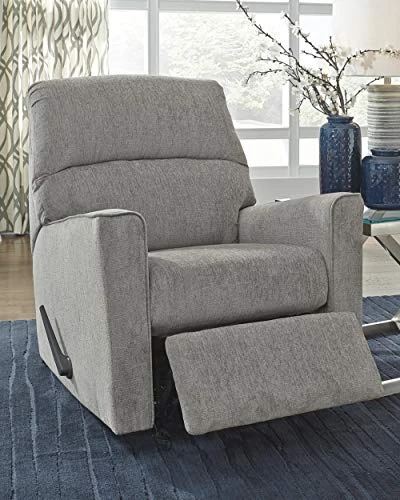 Signature Design By Ashley Altari Modern Nursery Manual Rocker Recliner, Light Gray 4 Signature Design By Ashley Altari Modern Nursery Manual Rocker Recliner, Light Gray - Image 4