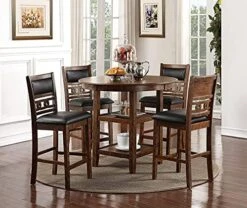 New Classic Furniture Gia 5-Piece Round Counter Height Dining Set With 1 Dining Table And 4 Chairs, 42-Inch, Ebony 21 New Classic Furniture Gia 5-Piece Round Counter Height Dining Set With 1 Dining Table And 4 Chairs, 42-Inch, Ebony -Safavieh Furniture 51d8B1UX1PS. AC