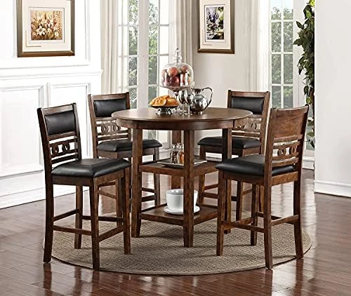 New Classic Furniture Gia 5-Piece Round Counter Height Dining Set With 1 Dining Table And 4 Chairs, 42-Inch, Ebony 9 New Classic Furniture Gia 5-Piece Round Counter Height Dining Set With 1 Dining Table And 4 Chairs, 42-Inch, Ebony - Image 9