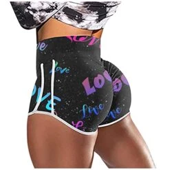 MatureGirl Pants Leggings Strethcy Stretch High Short Printing Women Yoga Waist Yoga Pants Casual Summer Shorts For Women (Multicolor, M)