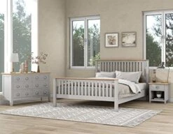 5-Piece Bedroom Set Twin Size Wood Platform Bed Frame With Storage Drawer, Two Nightstands, One 5-Drawer Chest, One 6-Drawer Dresser, Modern 5 Pieces Bedroom Sets For Kids Boys Girls Teens, Off White -Safavieh Furniture 51dLIgjBwCL. AC 2