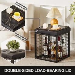 Mxfurhawa Iron Mesh Storage Ottoman, 55L Multipurpose Ottoman With Storage For Bedroom And Livingroom, Faux Leather Black Footrest With Foam Padded Seat, Support 350lbs 13 Mxfurhawa Iron Mesh Storage Ottoman, 55L Multipurpose Ottoman With Storage For Bedroom And Livingroom, Faux Leather Black Footrest With Foam Padded Seat, Support 350lbs -Safavieh Furniture 51dLLJC9jbL