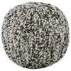 Signature Design By Ashley Latricia Round Knitted Pouf Ottoman, 17 X 17 Inches, Black & White