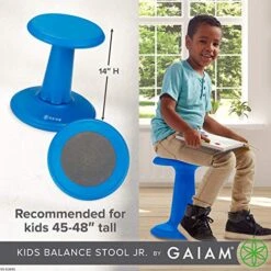 Gaiam Kids Wobble Stool Desk Chair - Alternative Flexible Seating Balance Wiggle Chair | ADHD Sensory Fidget Core Rocker Child Seat Elementary School Classroom Furniture For Student, Toddler, Ages 5-8 -Safavieh Furniture 51dV6fItvoL