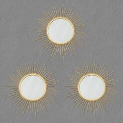 Cityelf 3 Set Gold Sunburst Mirrors For Wall Decorative Metal Mirrors Small Mirror Sets Wall Decor Hanging Mirror Wall Art For Bedroom Living Room Entryway -Safavieh Furniture 51ddj 81hML. AC