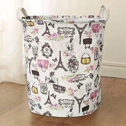 Large Storage Basket Waterproof Organizer Bin Paris Laundry Hampers Convenient Baby Nursery Hamper For Kids Girls, Pink -Safavieh Furniture 51e8IJpGEcL