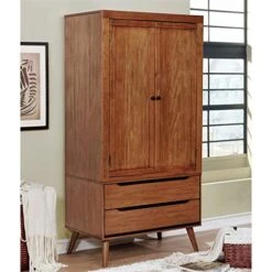 Of America Belkor Mid-Century Modern Wood Armoire In Brown -Safavieh Furniture 51eFxTZzcJL
