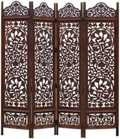 Oom Divider Wood Screen - Ghanti Bells Antique Brown - 4 Panel Folding 72 X 80 - Assembled Hand Carved Decorative Functional Versatile Portable Partition Reversible Privacy Boho - COTTON CRAFT 26 Oom Divider Wood Screen - Ghanti Bells Antique Brown - 4 Panel Folding 72 X 80 - Assembled Hand Carved Decorative Functional Versatile Portable Partition Reversible Privacy Boho - COTTON CRAFT -Safavieh Furniture 51eJyFAVo7L. AC