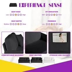 TYBOATLE Modern Faux Leather Living Room Furniture Sectional Sofa Sets 2 Pieces, Loveseat Couch W/ 2 USB Charging Ports And Comfy Accent Arm Chair For Small Space, Apartment, Office, Studio (Black) 11 TYBOATLE Modern Faux Leather Living Room Furniture Sectional Sofa Sets 2 Pieces, Loveseat Couch W/ 2 USB Charging Ports And Comfy Accent Arm Chair For Small Space, Apartment, Office, Studio (Black) -Safavieh Furniture 51eL9GRqQGL 1