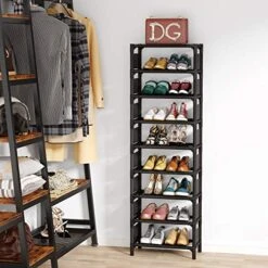 Tribesigns Vertical Shoe Rack, 9 Tiers Narrow Shoe Shelf 18 Pairs Slim Shelf For Shoes Narrow Shoe Rack For Small Space