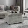 Joveco 24" Ottoman With Storage For Living Room Rectangular Fabric Tufted Bench Footrest - Light Grey