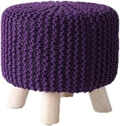 ALDEPO Shoe Cabinet Round Footstool Stool Small Footstool With Legs Upholstered Footstool With Removable Linen Cover - Handmade Wool Knitted Stool (Color : Red) 24 ALDEPO Shoe Cabinet Round Footstool Stool Small Footstool With Legs Upholstered Footstool With Removable Linen Cover - Handmade Wool Knitted Stool (Color : Red) -Safavieh Furniture 51efMfo WqL. AC