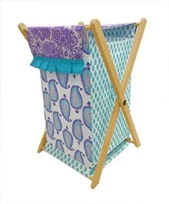 Bacati - Paisley Kids Storage (Collapsible Hamper 14 X 14 X 19 Inches, Lilac/Purple/Aqua) 22 Bacati - Paisley Kids Storage (Collapsible Hamper 14 X 14 X 19 Inches, Lilac/Purple/Aqua) -Safavieh Furniture 51efdufhL8L