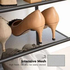 HOOBRO Shoe Rack, 5-Tier Shoe Storage Unit, Shoe Organizer Shelf For 16-20 Pairs, Saving Space, Durable And Stable, For Entryway, Hallway, Closet, Dorm Room, Industrial, Rustic Brown BF58XJ01 -Safavieh Furniture 51eib4YtciL