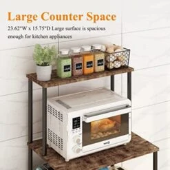 Lapday 4 Tier Rolling Kitchen Bakers Rack With Storage, Stand Microwave Oven Rack With Wheels, Suitable For Kitchen And Dining Room -Safavieh Furniture 51ejliqkzKL