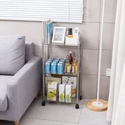 Ettori Rolling Cart Utility Cart Plastic 3 Tier Rolling Storage Cart For Bathroom Kitchen Organization, Living Room And Office- Laundry Cart With Wheels 16 Ettori Rolling Cart Utility Cart Plastic 3 Tier Rolling Storage Cart For Bathroom Kitchen Organization, Living Room And Office- Laundry Cart With Wheels -Safavieh Furniture 51eqVHjapKL