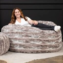 Jaxx 5 Foot Saxx Bean Bag Chair For Adults - Luxe Faux Fur, Silver Fox 25 Jaxx 5 Foot Saxx Bean Bag Chair For Adults - Luxe Faux Fur, Silver Fox -Safavieh Furniture 51f1pTXHDRL. AC