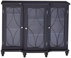 Kings Brand Furniture Wood Storage Sideboard Buffet Cabinet Console Table, Black -Safavieh Furniture 51f8FJoiEWL