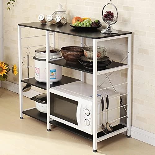 Soges Multi-Layers Kitchen Baker's Rack Utility Microwave Oven Stand Storage Cart Workstation Shelf Coffee Cart, Black 171-BK 3 Soges Multi-Layers Kitchen Baker's Rack Utility Microwave Oven Stand Storage Cart Workstation Shelf Coffee Cart, Black 171-BK - Image 3