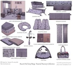 Bacati Unisex Cotton, Collapsable Hamper, Grey/Beige -Safavieh Furniture 51fGRxGsysL