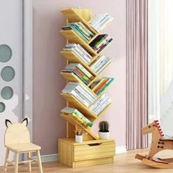 PAKMEZ Tree Shelf, Tree Shape Bookshelf, Bookshelf With Drawer, Room Divider Filing Rack Storage Rack, Space Saving,for Living Room Home Office Bookshelves In Office (Color : Blue, Size : 10 Floors) 24 PAKMEZ Tree Shelf, Tree Shape Bookshelf, Bookshelf With Drawer, Room Divider Filing Rack Storage Rack, Space Saving,for Living Room Home Office Bookshelves In Office (Color : Blue, Size : 10 Floors) -Safavieh Furniture 51fIiWW5UIL. AC