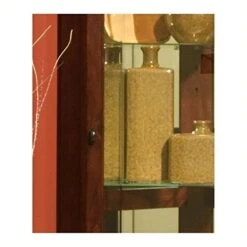 Beaumont Lane 5 Shelf Corner Curio Cabinet In Victorian Cherry -Safavieh Furniture 51fLQPbQpEL