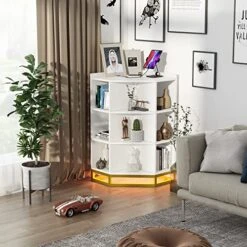 PAKASEPT Corner Cabinet With 16 Modes Lighting, Corner Storage With USB Ports And Outlets And Ambient Light, Wooden Corner Bookshelf With 9 Cubes For Playroom, Bedroom, Living Room 6 PAKASEPT Corner Cabinet With 16 Modes Lighting, Corner Storage With USB Ports And Outlets And Ambient Light, Wooden Corner Bookshelf With 9 Cubes For Playroom, Bedroom, Living Room -Safavieh Furniture 51fLehKh5IL