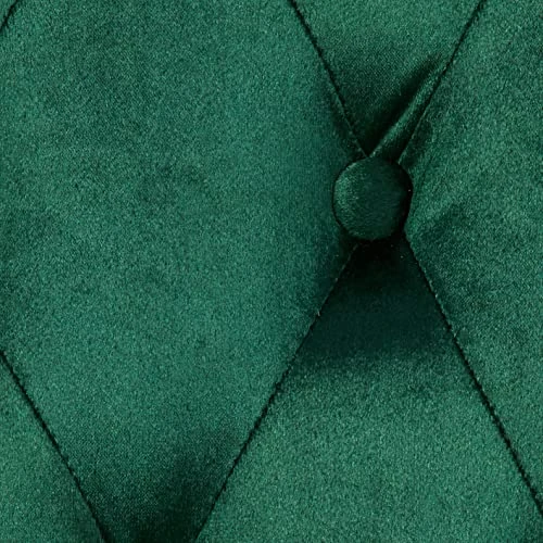 Christopher Knight Home Leora Modern Glam Tufted Velvet Wingback Loveseat, Emerald / Dark Brown 3 Christopher Knight Home Leora Modern Glam Tufted Velvet Wingback Loveseat, Emerald / Dark Brown - Image 3