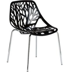 EdgeMod Birds Nest Dining Side Chair In Black (Set Of 4)