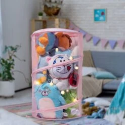 VAGRSS Stuffed Animal Storage Bucket Plush Toys Storage With LED Light Foldable Room Corner Organizer Toy Box Bins For Nursery, Play Room, Kid's Bedroom H19.7 X D12 Pink 9 VAGRSS Stuffed Animal Storage Bucket Plush Toys Storage With LED Light Foldable Room Corner Organizer Toy Box Bins For Nursery, Play Room, Kid's Bedroom H19.7 X D12 Pink -Safavieh Furniture 51fhxNeWNML