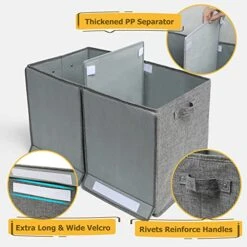 Hibobi Large Toy Box With Double Flip-Top Lid, Collapsible Sturdy Toy Chest Storage Bins With Handles, Toy Storage Organizer For Kids Boys Girls Nursery,Playroom,Bedroom, 24.5"x13"x16", Gray 11 Hibobi Large Toy Box With Double Flip-Top Lid, Collapsible Sturdy Toy Chest Storage Bins With Handles, Toy Storage Organizer For Kids Boys Girls Nursery,Playroom,Bedroom, 24.5"x13"x16", Gray -Safavieh Furniture 51fiZ9nVaCL