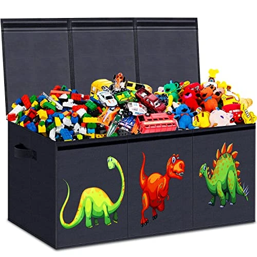 Toy Chest For Boys, Storage Bins For Toys, Toy Box For Boys, Kids Toy Storage Bins, Sturdy & Foldable, Removable Divider, Large Storage Containers For Playroom, Bedroom, Closet, Home, Dinosaur Pattern 5 Toy Chest For Boys, Storage Bins For Toys, Toy Box For Boys, Kids Toy Storage Bins, Sturdy & Foldable, Removable Divider, Large Storage Containers For Playroom, Bedroom, Closet, Home, Dinosaur Pattern - Image 5