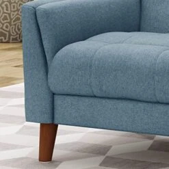 Christopher Knight Home Alisa Mid Century Modern Fabric Arm Chair, Blue And Walnut -Safavieh Furniture 51g0zA7xZZL