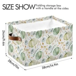 White Pumpkins Autumn Leaves Toy Basket Canvas Collapsible Box Chest Organizer For Edroom Closet Kid's Toys Laundry 2 Pieces -Safavieh Furniture 51gR4M4JswL