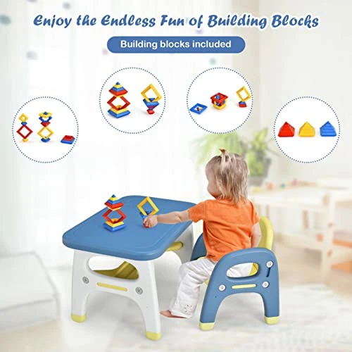 TUOCHUFUN Kid's Drawing Table And Chair Set With Montessori Toys, Activity Table For Toddlers Children Desk Snack Time Homeschooling Homework Gift For Boy & Girl 4 TUOCHUFUN Kid's Drawing Table And Chair Set With Montessori Toys, Activity Table For Toddlers Children Desk Snack Time Homeschooling Homework Gift For Boy & Girl - Image 4