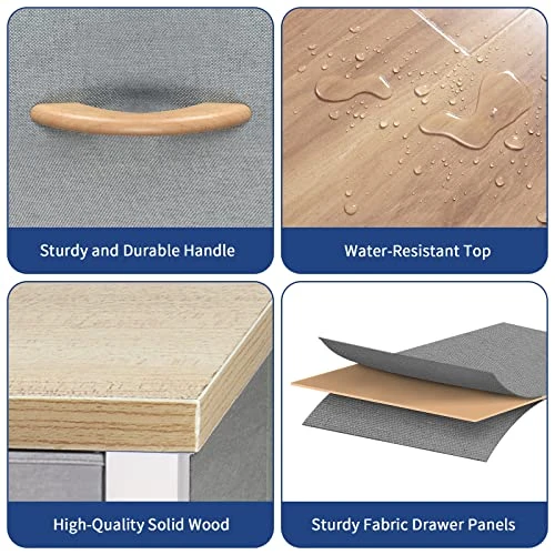 MuRealy Fabric Dresser With 10 Drawers - 2023 Upgraded Tall Storage Tower Fabric Drawer Dressers Chest For Bedroom, Closets, Nurseries With Maple Wooden Top And Easy Pull Handle(Light Grey) 3 MuRealy Fabric Dresser With 10 Drawers - 2023 Upgraded Tall Storage Tower Fabric Drawer Dressers Chest For Bedroom, Closets, Nurseries With Maple Wooden Top And Easy Pull Handle(Light Grey) - Image 3