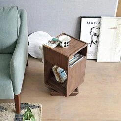 JYDQM Square Rotating Cabinet Living Room Bedroom Small Side Storage Bedside Table-60 * 32cm (Color : D) -Safavieh Furniture 51gsyvXZ2jL