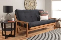 Kodiak Furniture Monterey Queen Size Futon Set In Butternut Finish, Suede Navy -Safavieh Furniture 51hHHRA8OeL. AC 2