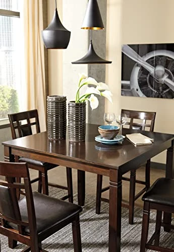 Signature Design By Ashley Bennox 5 Piece Counter Height Dining Set, Includes Table & 4 Barstools, Brown 2 Signature Design By Ashley Bennox 5 Piece Counter Height Dining Set, Includes Table & 4 Barstools, Brown - Image 2