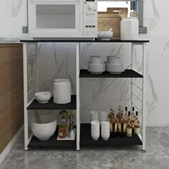 Soges Multi-Layers Kitchen Baker's Rack Utility Microwave Oven Stand Storage Cart Workstation Shelf Coffee Cart, Black 171-BK 10 Soges Multi-Layers Kitchen Baker's Rack Utility Microwave Oven Stand Storage Cart Workstation Shelf Coffee Cart, Black 171-BK -Safavieh Furniture 51hIZc7spRS