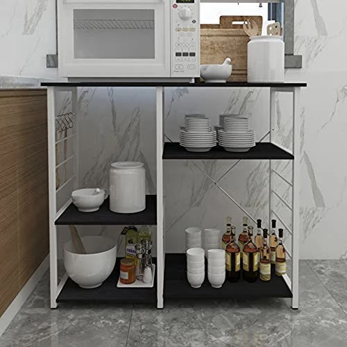 Soges Multi-Layers Kitchen Baker's Rack Utility Microwave Oven Stand Storage Cart Workstation Shelf Coffee Cart, Black 171-BK 4 Soges Multi-Layers Kitchen Baker's Rack Utility Microwave Oven Stand Storage Cart Workstation Shelf Coffee Cart, Black 171-BK - Image 4