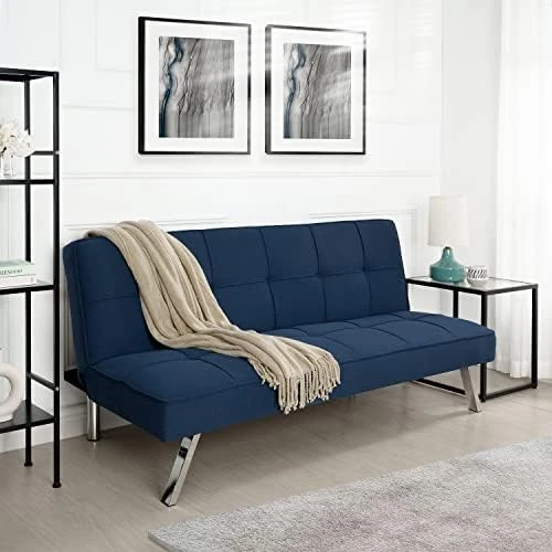 Naomi Home Madison Modern Futon Sofa Bed - Compact Design For Small Spaces - Convertible Futon With Linen Fabric For Premium Comfort - Ideal Guest Couch - Stylish & Durable, Supports Up To 750 Lbs 9 Naomi Home Madison Modern Futon Sofa Bed - Compact Design For Small Spaces - Convertible Futon With Linen Fabric For Premium Comfort - Ideal Guest Couch - Stylish & Durable, Supports Up To 750 Lbs - Image 9