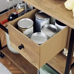 URKNO Bar Cart For Home, Mobile Kitchen Baker's Rack With Drawer, Industrial Wine Cart Microwave Stands With Wine Rack, Glass Holder, Hooks, Rustic Brown 10 URKNO Bar Cart For Home, Mobile Kitchen Baker's Rack With Drawer, Industrial Wine Cart Microwave Stands With Wine Rack, Glass Holder, Hooks, Rustic Brown -Safavieh Furniture 51hYpwLwk5L