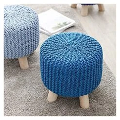 ALDEPO Shoe Cabinet Round Footstool Stool Small Footstool With Legs Upholstered Footstool With Removable Linen Cover - Handmade Wool Knitted Stool (Color : Red) 19 ALDEPO Shoe Cabinet Round Footstool Stool Small Footstool With Legs Upholstered Footstool With Removable Linen Cover - Handmade Wool Knitted Stool (Color : Red) -Safavieh Furniture 51hco2JWoQL