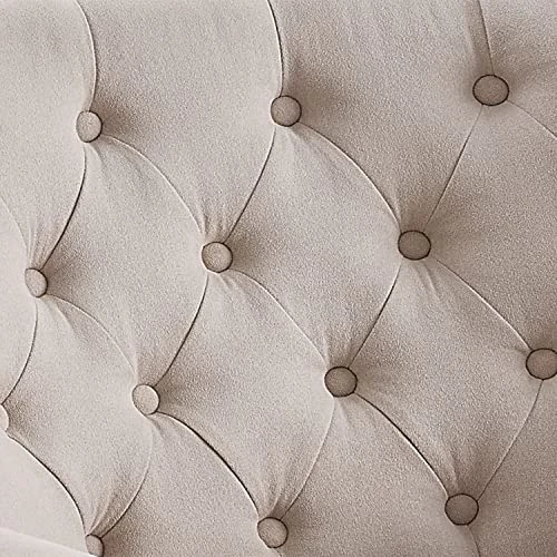 Rosevera McCarthy Furniture Ottoman Arm Living Room Comfy Small Accent Chairs For Bedroom, Standard Size, Velvet Beige 3 Rosevera McCarthy Furniture Ottoman Arm Living Room Comfy Small Accent Chairs For Bedroom, Standard Size, Velvet Beige - Image 3