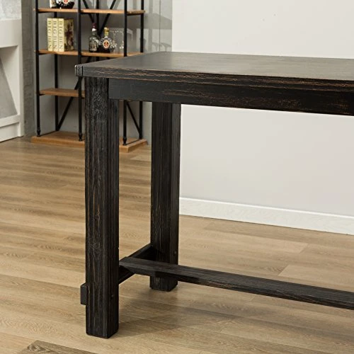 Roundhill Furniture Lotusville Antique Rectangular Wood Bar Height Dining Table 4 Roundhill Furniture Lotusville Antique Rectangular Wood Bar Height Dining Table - Image 4